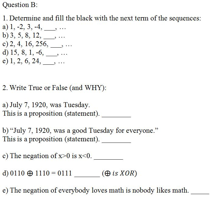 Solved Determine and fill the black with the next term of | Chegg.com