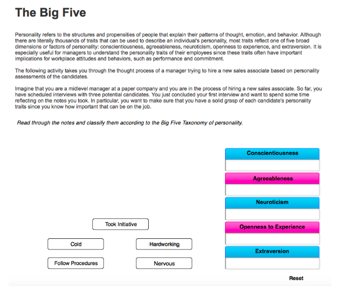 Solved The Big Five Personality refers to the structures and | Chegg.com