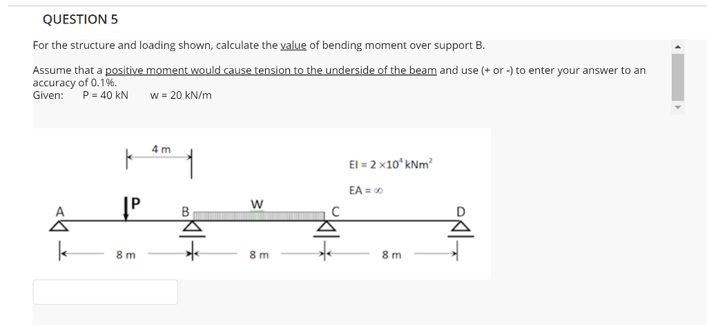 Solved QUESTION 5 For the structure and loading shown, | Chegg.com