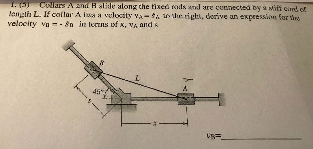 Solved Collars A And B Slide Along The Fixed Rods And Are | Chegg.com