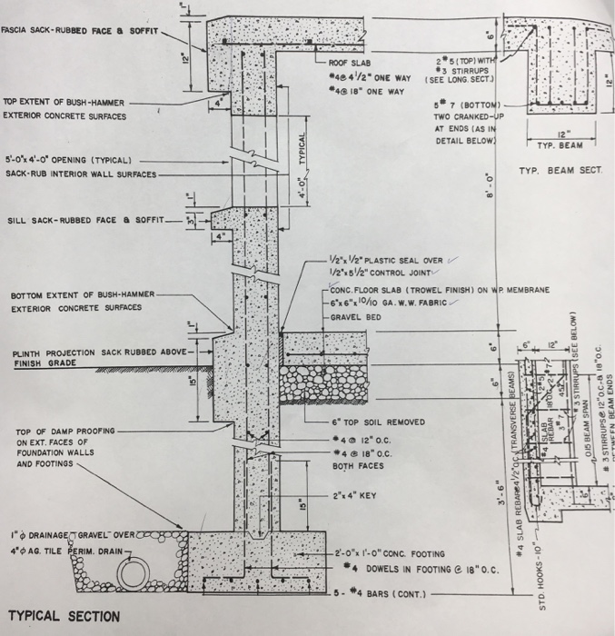 Solved Please calculate the rebar for the footing and wall.