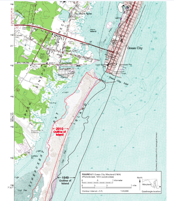 B)Notice from the 2010 position, of Assateague Island | Chegg.com