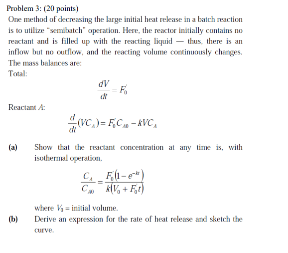 Solved Problem 3: (20 points) One method of decreasing the | Chegg.com
