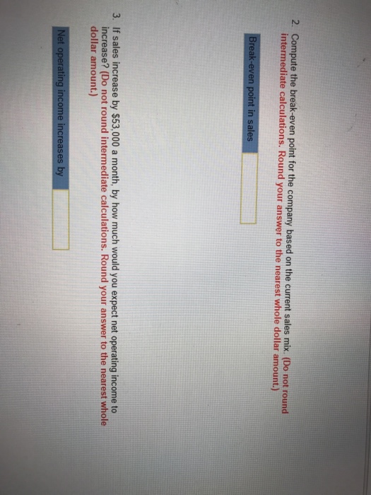Solved Exercise 5-12 Multiproduct Break-Even Analysis LO5-9