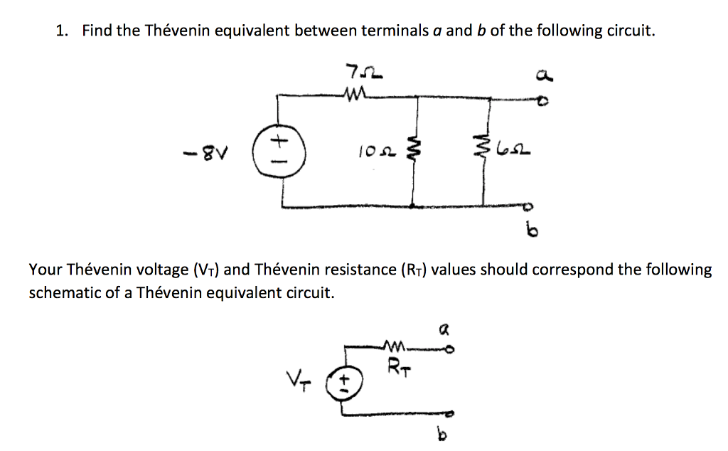 Solved Find The Thevenin Equivalent Between Terminals A And | Chegg.com