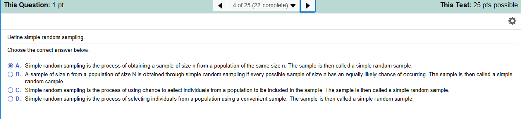 define simple random sampling
