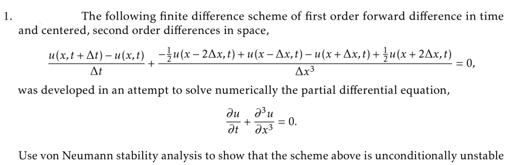 solved-1-the-following-finite-difference-scheme-of-first-chegg