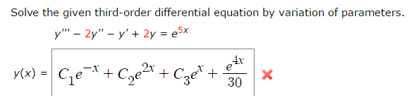 Solved Solve the given third-order differential equation by | Chegg.com