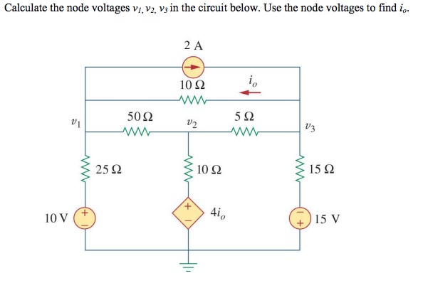 Solved Calculate the node voltages v1, v2, v3 in the circuit | Chegg.com