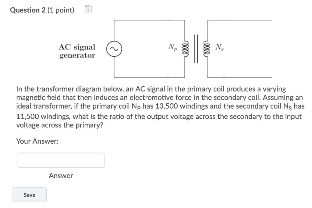 Solved Question 2 (1 point) AC signal ( generator ND Ns In | Chegg.com
