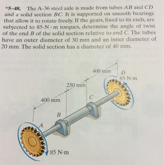 Solved The A36 steel axle is made from tubes AB and CD and
