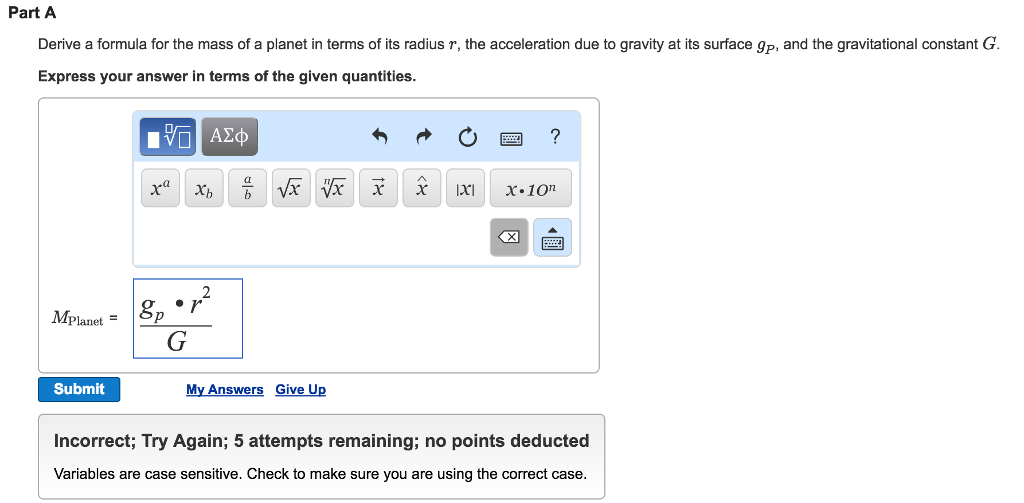 Solved Derive A Formula For The Mass Of A Planet In Terms Of 9027