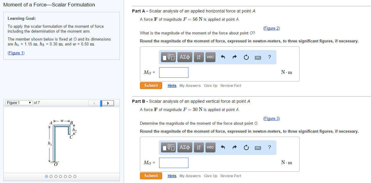 Solved Scalar Formation Question Moment Of A Force 