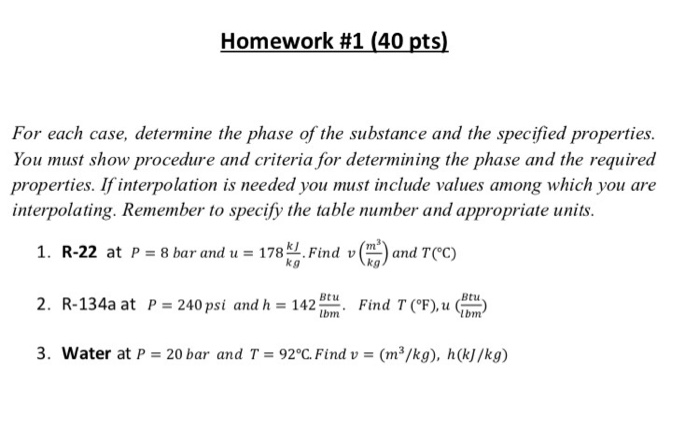 Solved For Each Case, Determine The Phase Of The Substance | Chegg.com