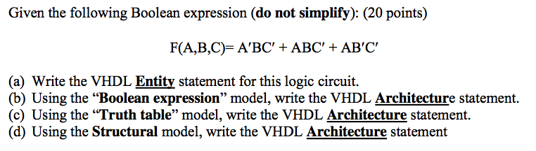 Solved Given the following Boolean expression (do not | Chegg.com