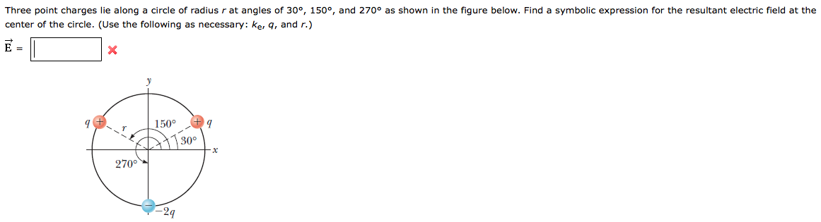 Three Point Charges Lie Along A Circle Of Radius Rat 6999