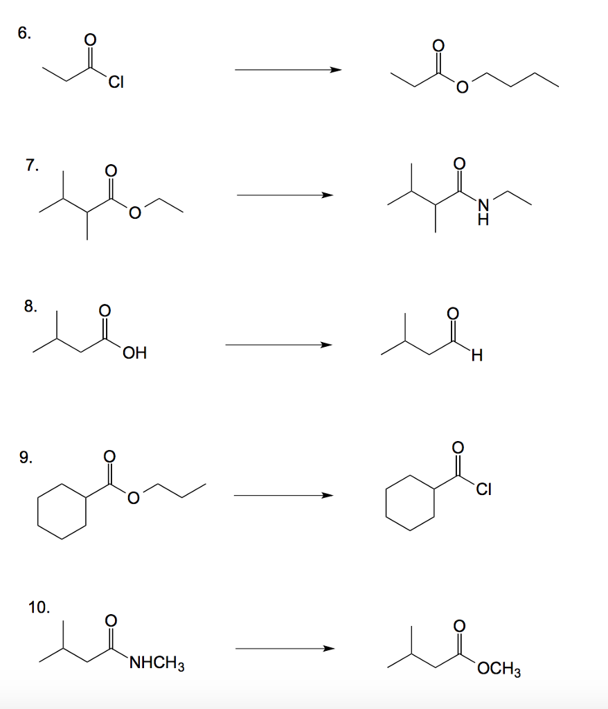 Solved Cl O O 8. OH O 9. Cl 10. O O NHCH3 OCH3 NH 01 7 | Chegg.com