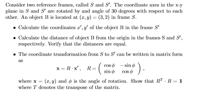 Solved Consider two reference frames, called S and S'. The | Chegg.com
