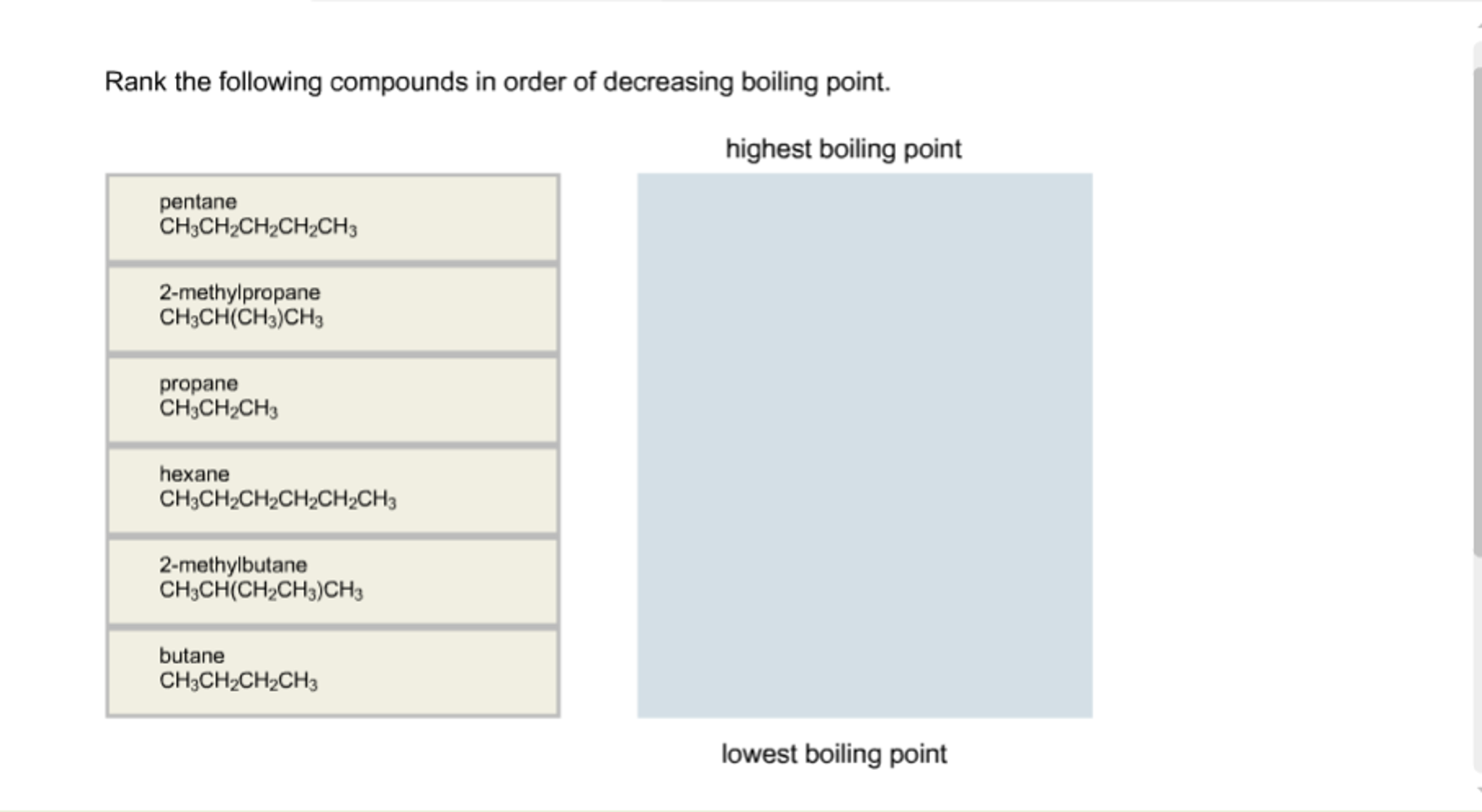 Rank The Following Compounds According To Their Boiling Point Pentane