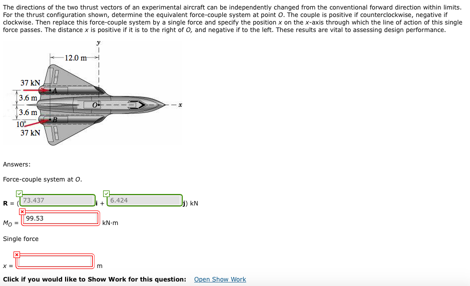 Solved The directions of the two thrust vectors of an