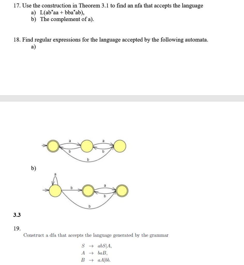 Solved Use The Construction In Theorem 3.1 To Find An Nfa | Chegg.com