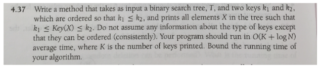 Solved Write a method that takes as input a binary search | Chegg.com