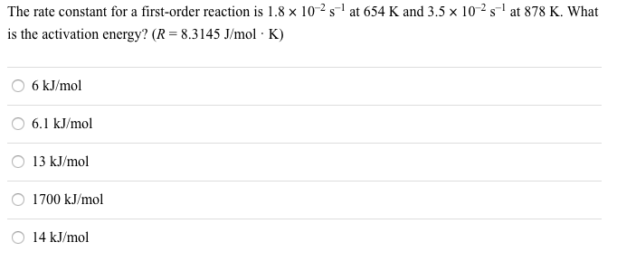 Solved The rate constant for a first-order reaction is 1.8 × | Chegg.com