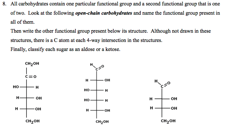 Solved All carbohydrates contain one particular functional