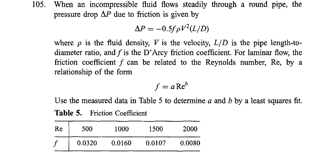 Solved 105. When an incompressible fluid flows steadily | Chegg.com