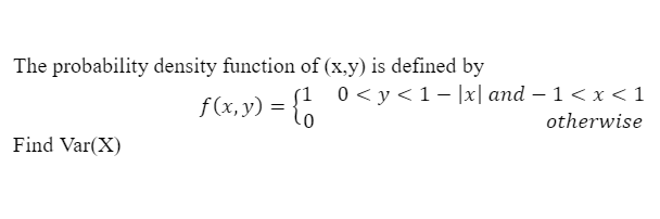 Solved The probability density function of (x, y) is defined | Chegg.com