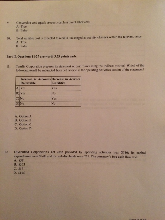 Solved Part I. Questions 1-10 are worth 2 points each. | Chegg.com