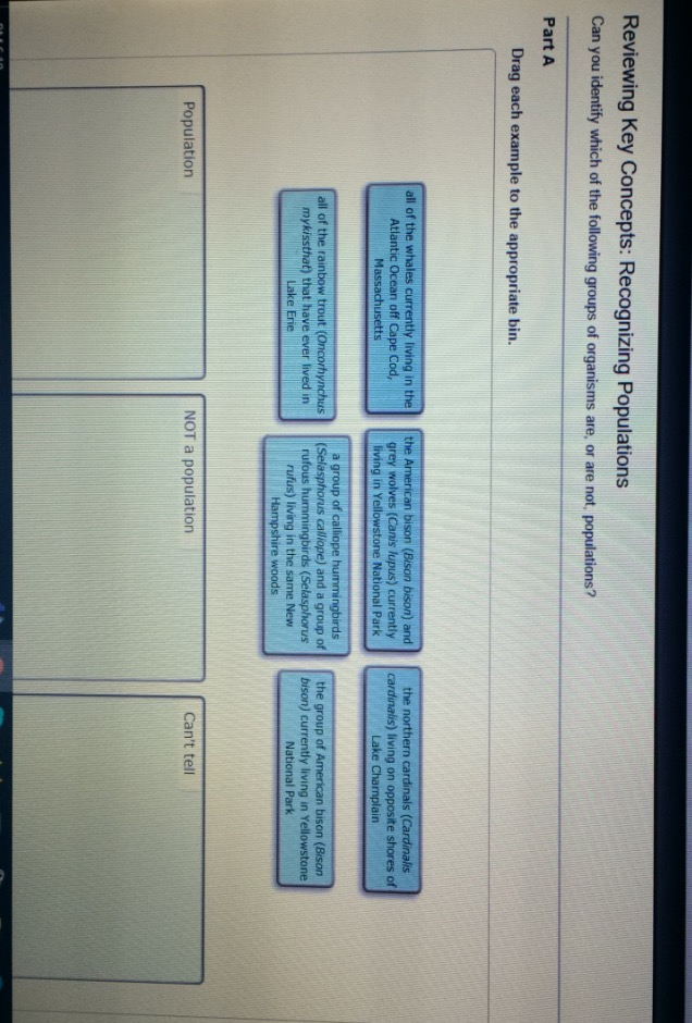 Solved Reviewing Key Concepts: Recognizing Populations Can | Chegg.com