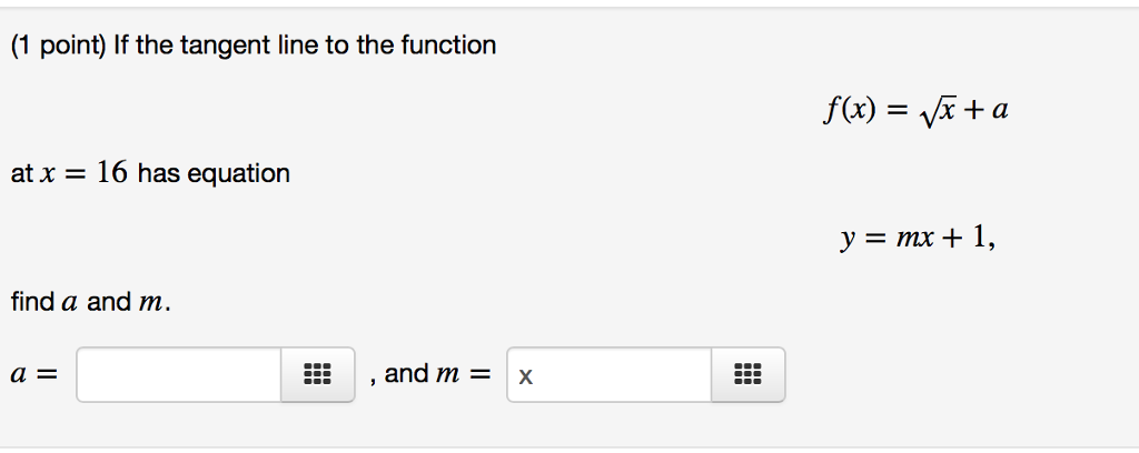 Solved If The Tangent Line To The Function F(x) = Squareroot 