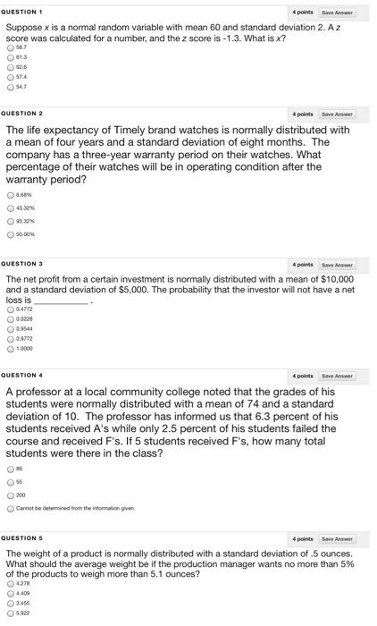Solved Suppose x is a normal random variable with mean 60 | Chegg.com