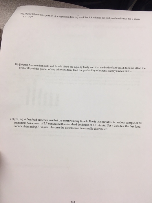 solved-given-the-equation-of-a-regression-line-is-y-4-5x-chegg