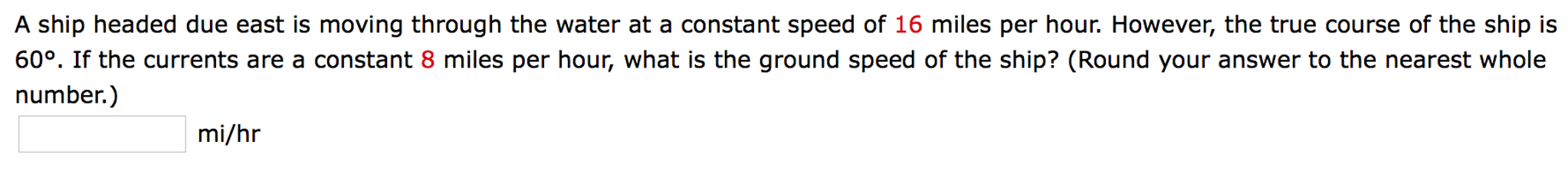 Solved A ship headed due east is moving through the water at | Chegg.com