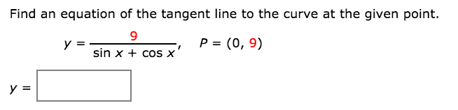 Solved Find an equation of the tangent line to the curve at | Chegg.com