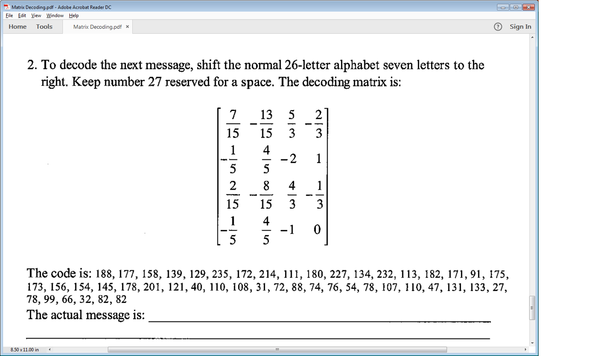 shifted alphabet decoder