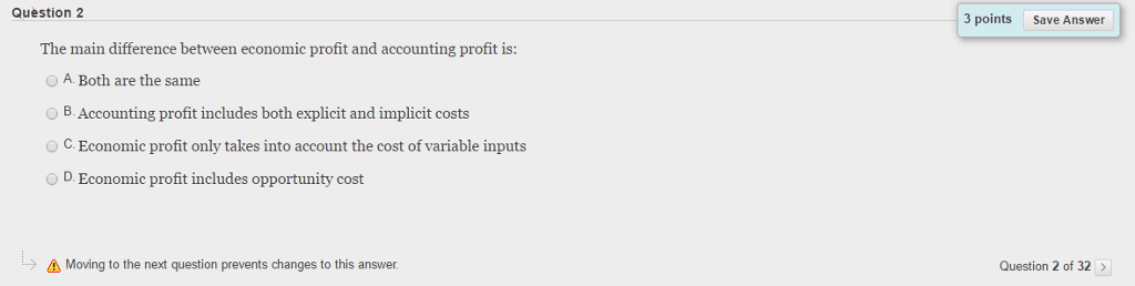 Solved The main difference between economic profit and | Chegg.com