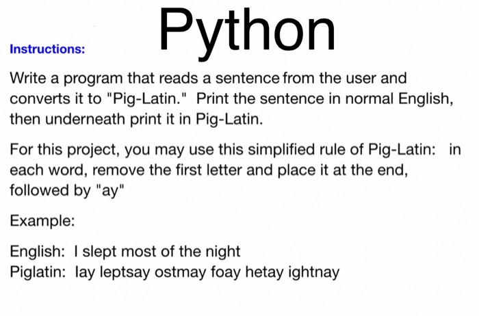 Solved Write a program that reads a sentence from the user | Chegg.com