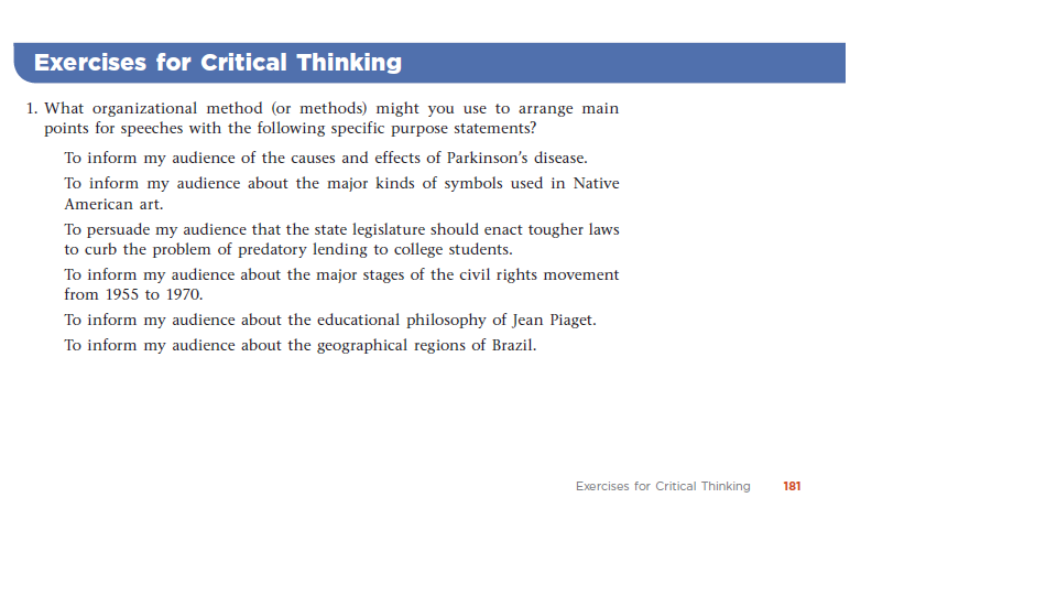 Solved Do 1 Exercise for Critical Thinking page 181 Chegg