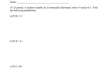 Solved A Random Variable, B, Is Binomially Distributed, With | Chegg.com