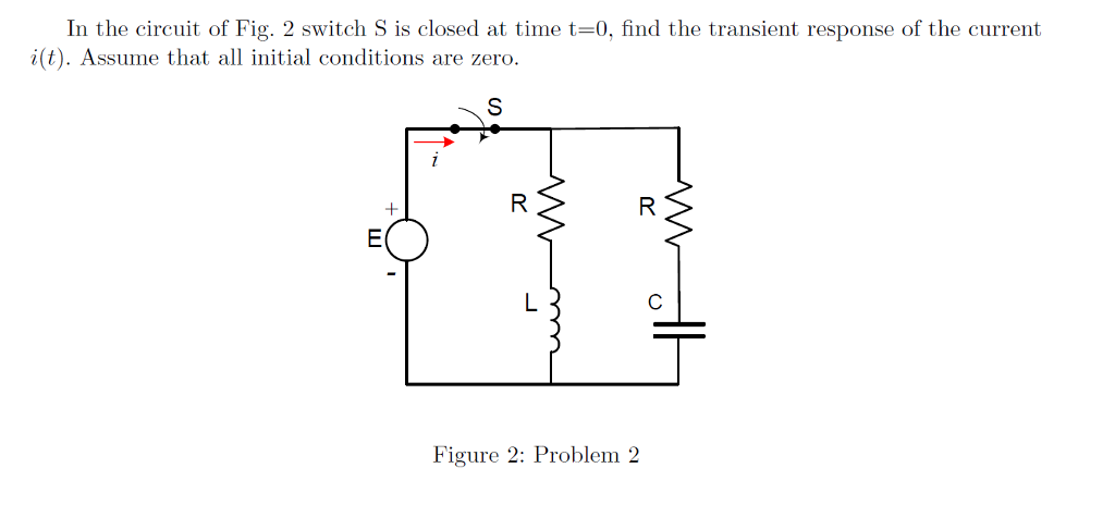 Solved In the circuit of Fig. 2 switch S is closed at time | Chegg.com