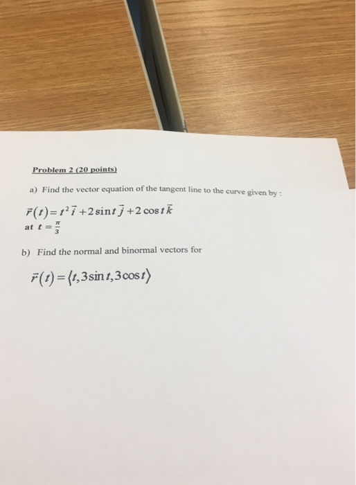 Solved Find the vector equation of the tangent line to the | Chegg.com