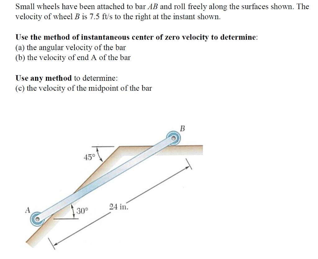 Solved Small Wheels Have Been Attached To Bar AB And Roll | Chegg.com