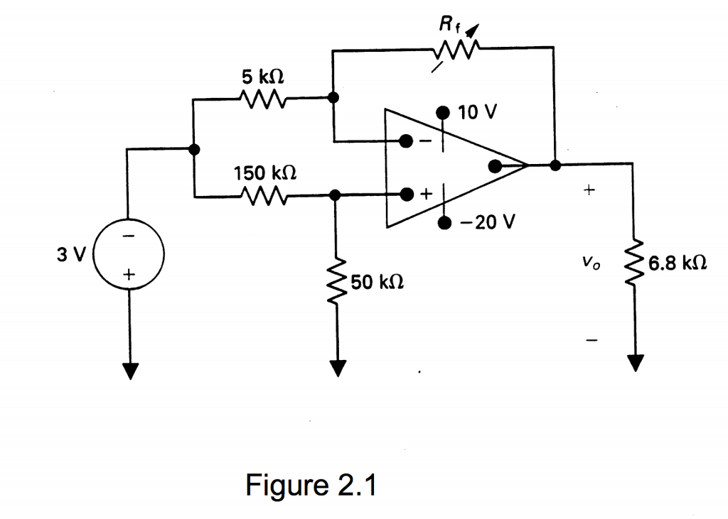 Solved Problem 1. The feedback resistor Rf in the circuit of