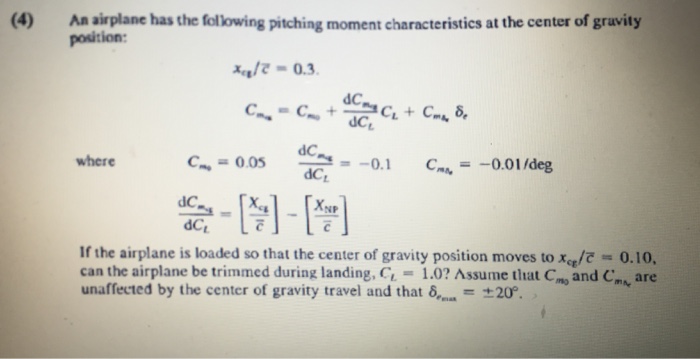 Solved An airplane has the following pitching moment | Chegg.com