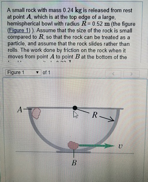 A Small Rock With Mass 0 24 Kg Is Released From Rest | Chegg.com