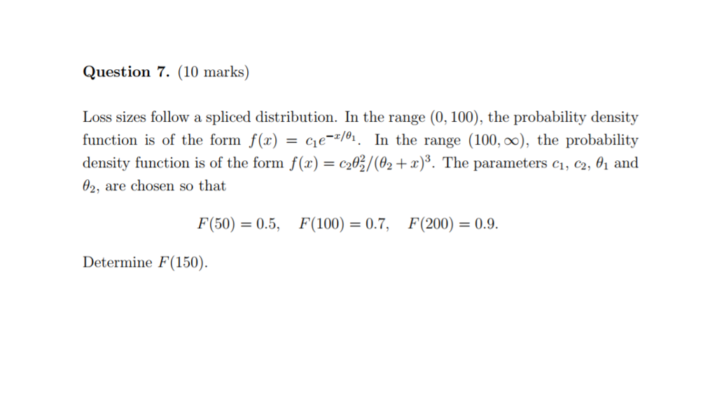 Splice Distribution Math Solved Loss sizes follow a spliced distribution. In the | Chegg.com