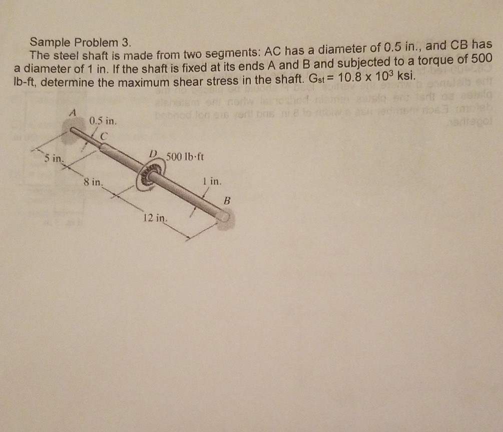 Solved e steel shaft is made from two segments: AC has a | Chegg.com